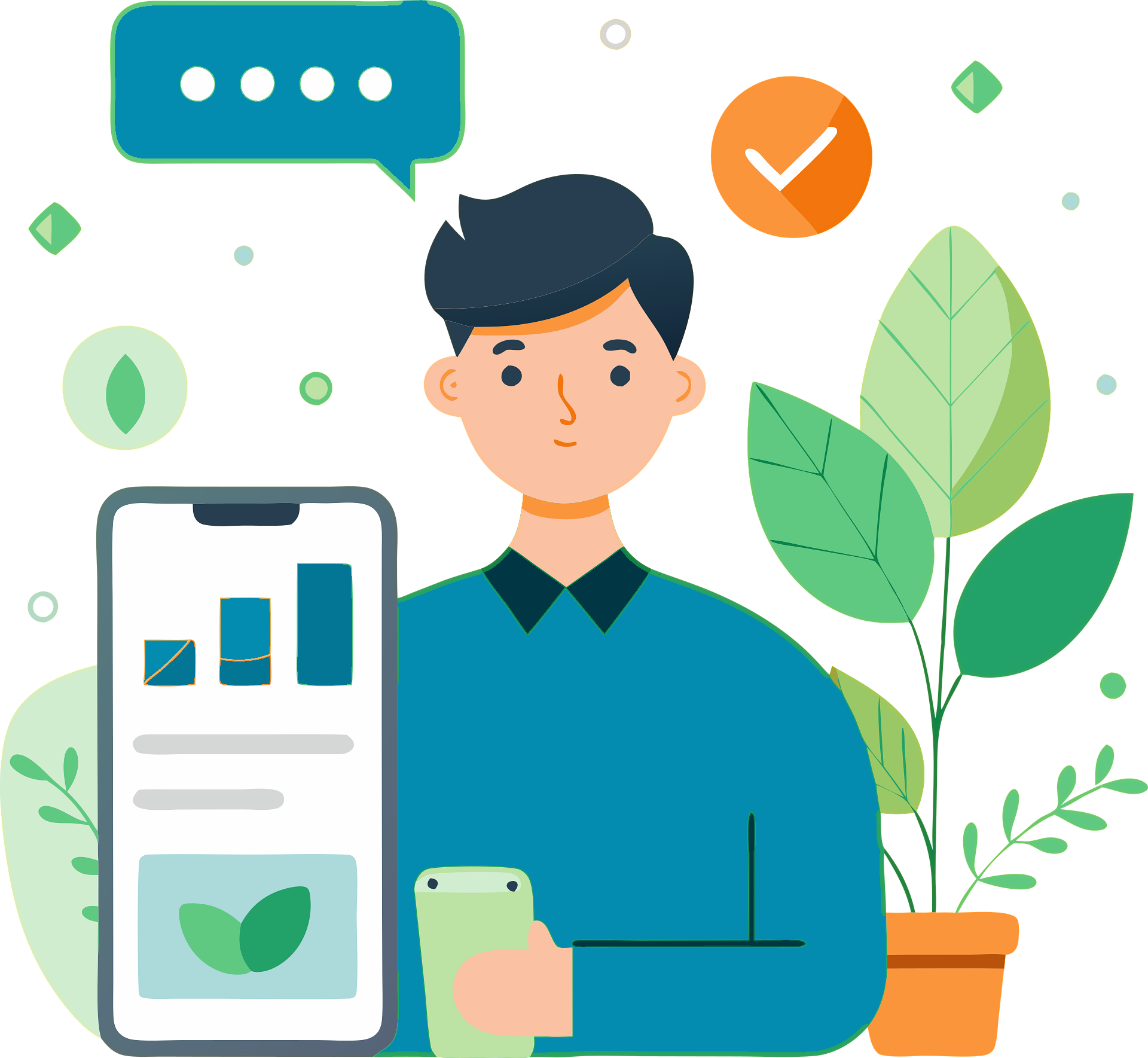 Illustration of insurance agents